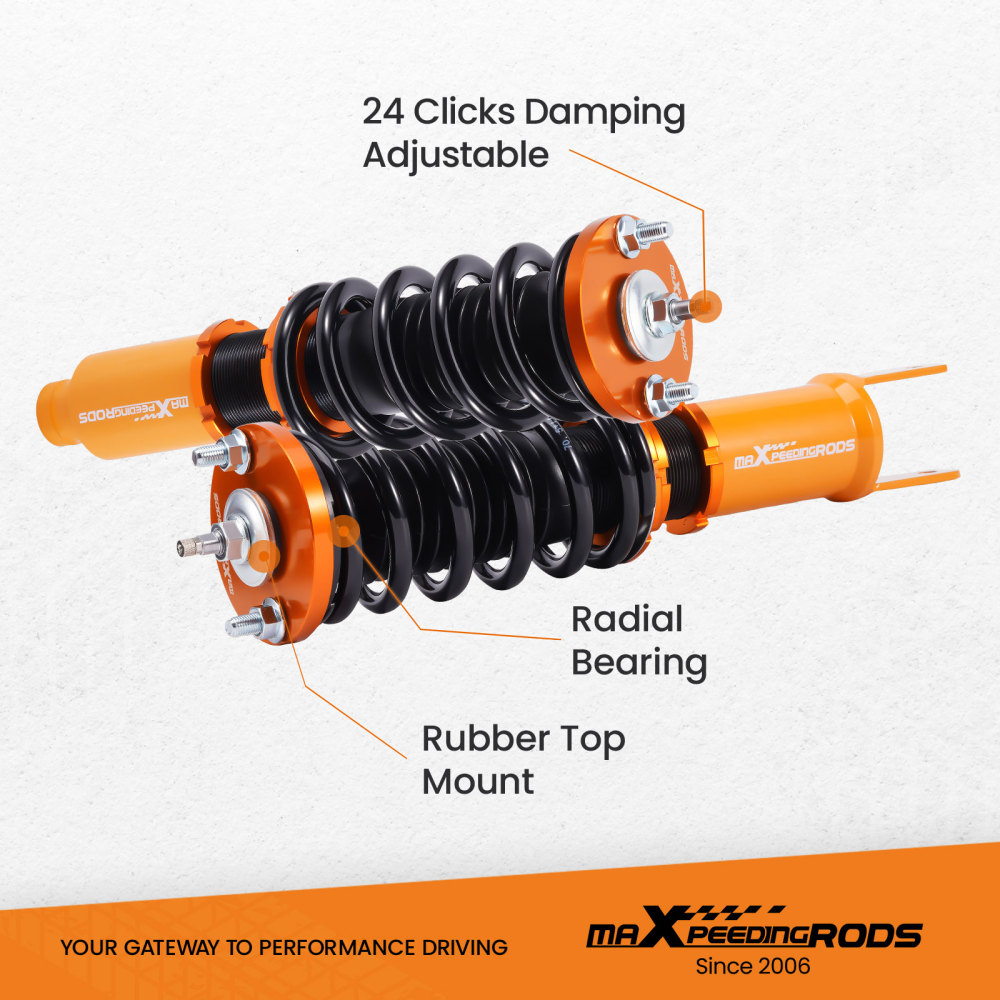 Compatible for Honda Civic / CRX 1988-1991 EE EF EC 4pcs 24 Damper Adjustable Suspension Coilovers Shock Absorber kits Lowering Kit