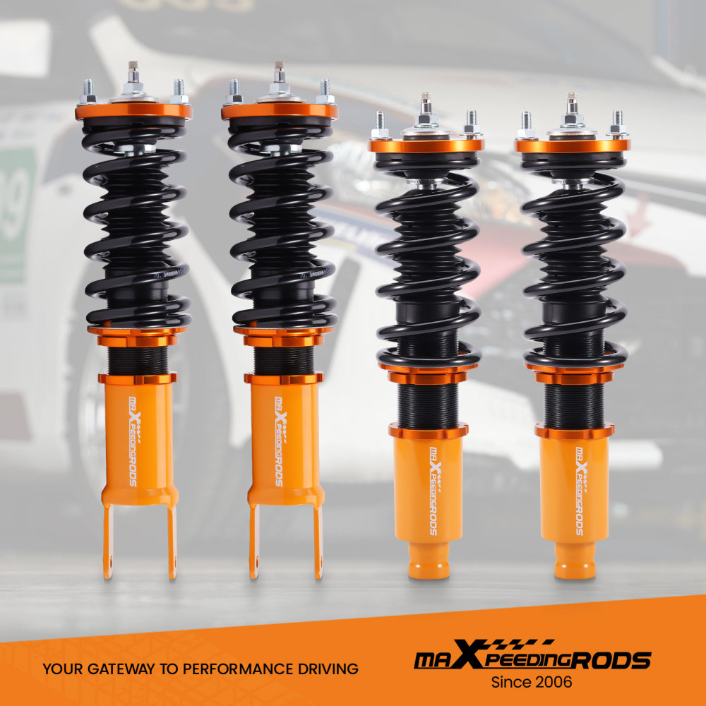 Compatible for Honda Civic / CRX 1988-1991 EE EF EC 4pcs 24 Damper Adjustable Suspension Coilovers Shock Absorber kits Lowering Kit
