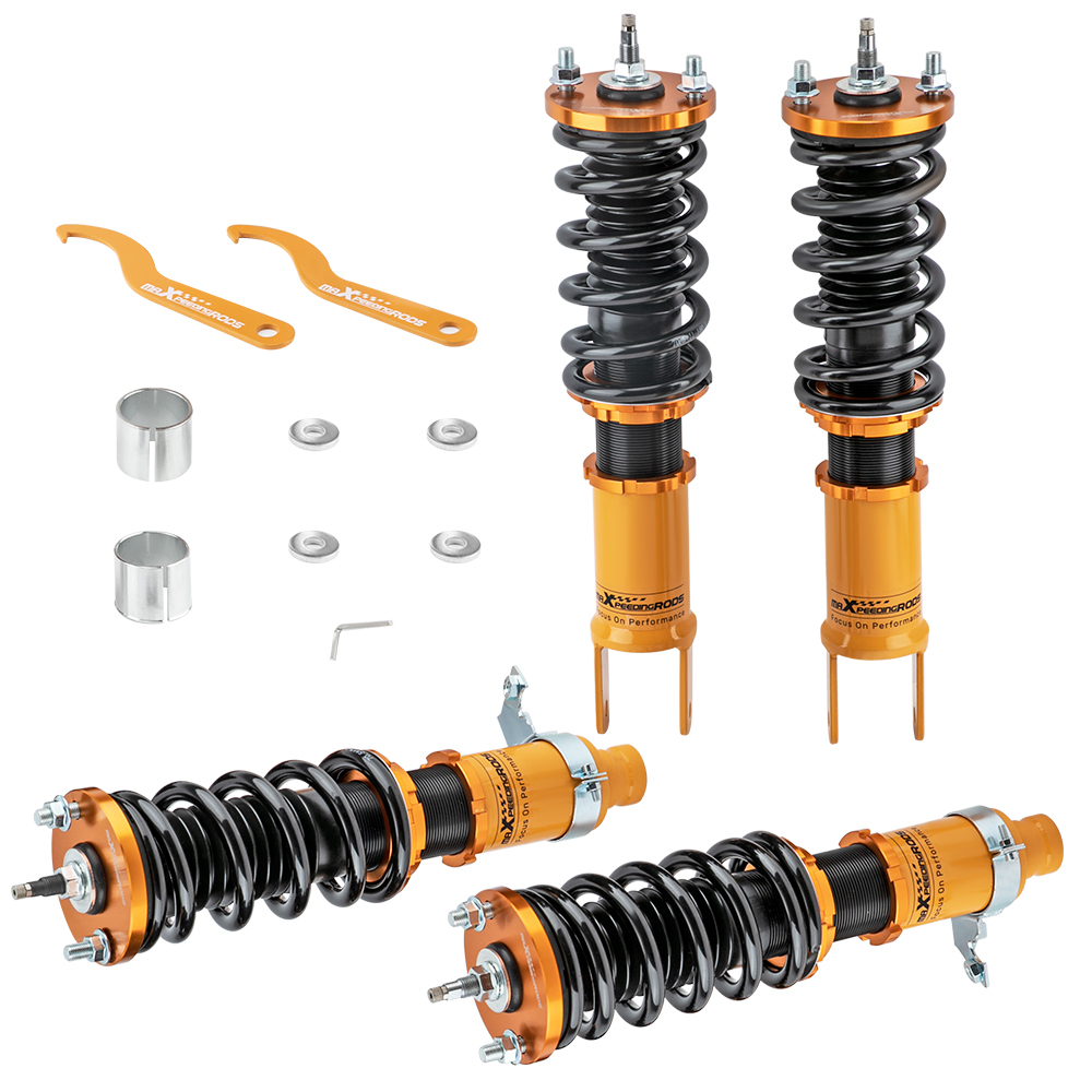 Compatible for Honda Civic / CRX 1988-1991 EE EF EC 4pcs 24 Damper Adjustable Suspension Coilovers Shock Absorber kits Lowering Kit