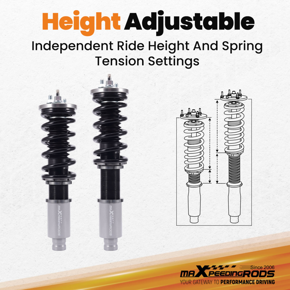 Compatible for Honda Civic CRX Integra 1988-1991 Height And Damper Adjustable Coilover Suspension Kit Lowering Kit