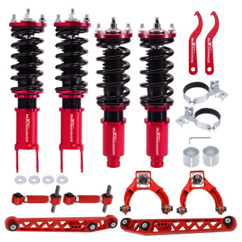 Amortisseurs Combinés Filetés compatible pour Honda Civic 96-00 EJ EK EM +Bras de Suspension