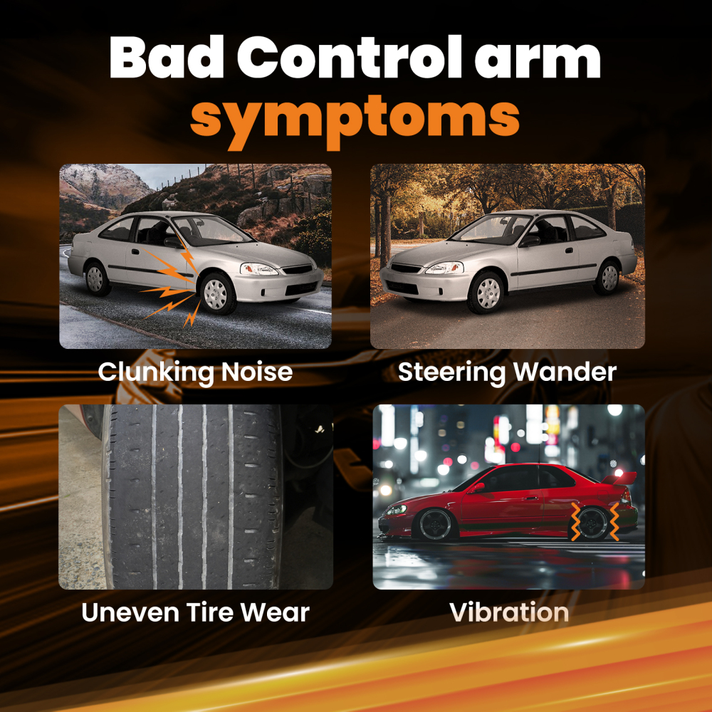 Amortisseurs Combinés Filetés compatible pour Honda Civic 96-00 EJ EK EM +Bras de Suspension