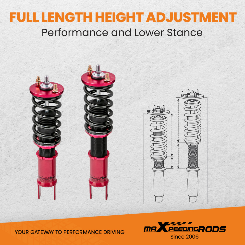 Compatible for Honda Civic 1989-2000 Height Adjustable Coilover Suspension Kit Lowering Kit
