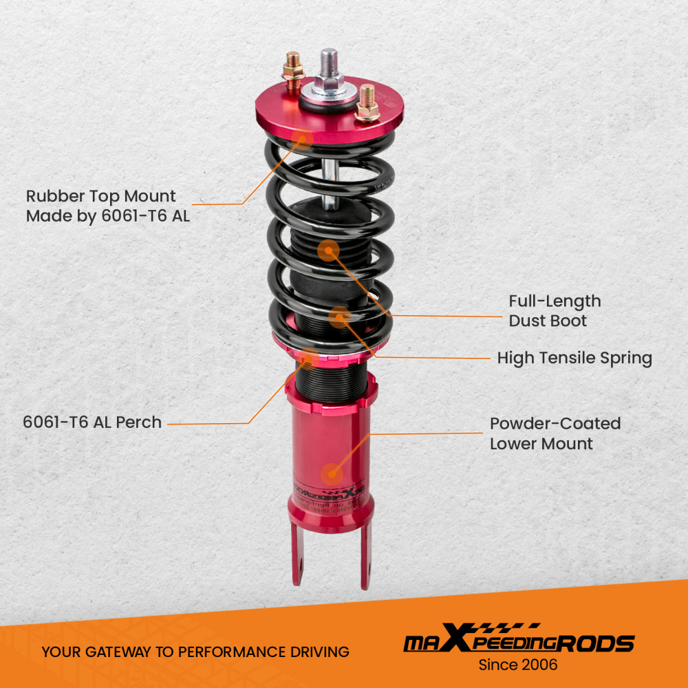 Compatible for Honda Civic 1989-2000 Height Adjustable Coilover Suspension Kit Lowering Kit
