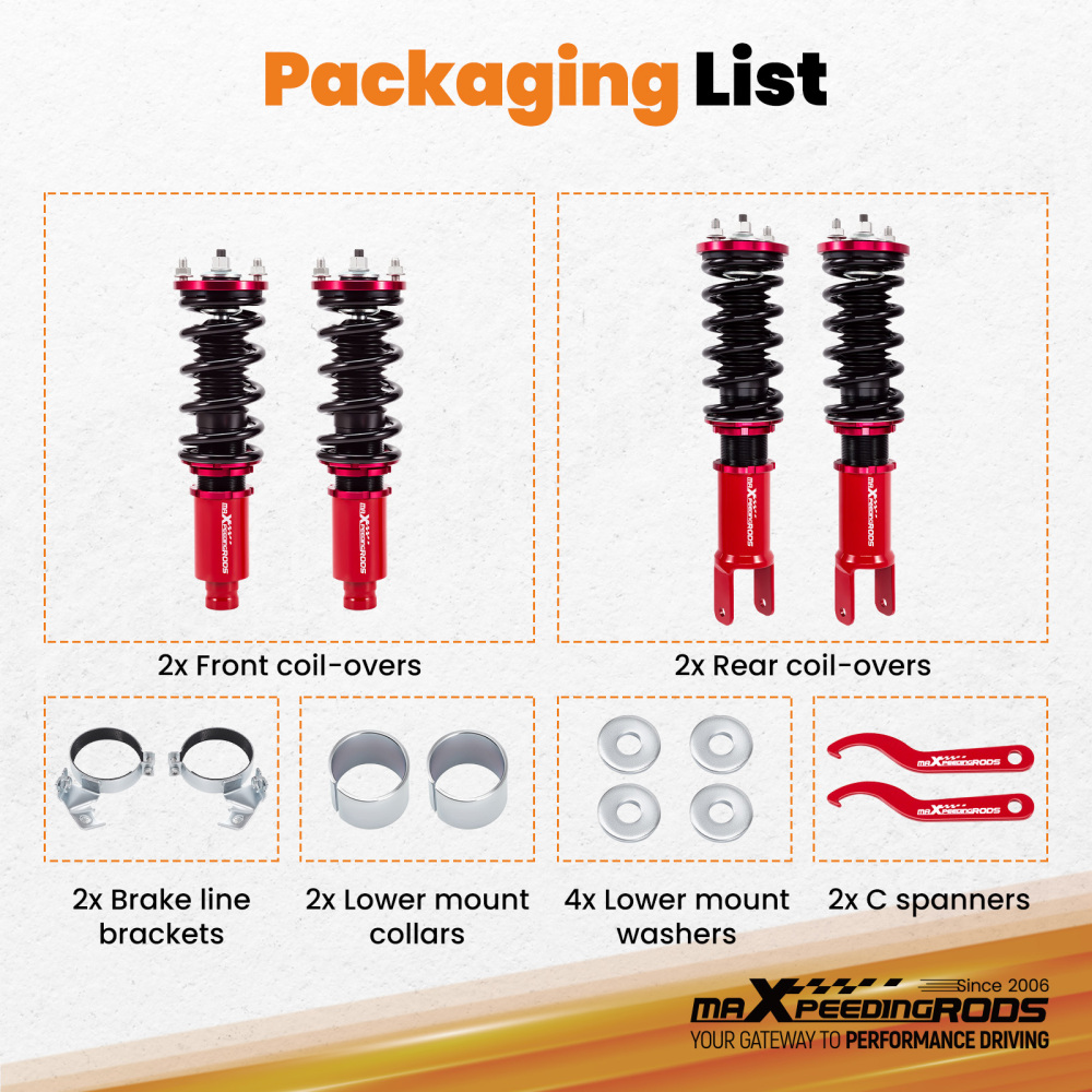 Coilovers Struts Shock Suspension Kit compatible for Honda Civic 1996-2000 Adj. Height