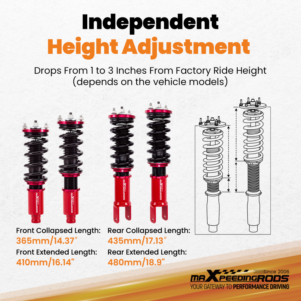 Coilovers Struts Shock Suspension Kit compatible for Honda Civic 1996-2000 Adj. Height
