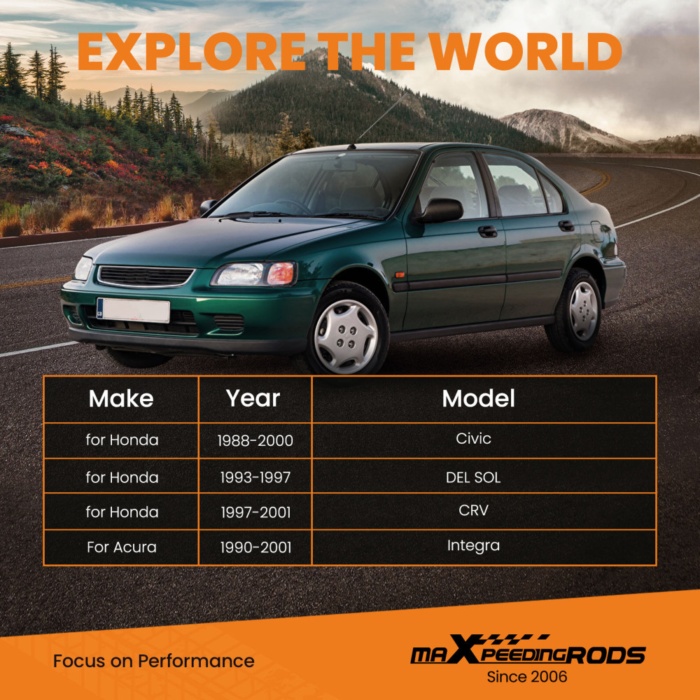 Coilovers Adjustable Front+Rear Camber+Toe Arm Kit compatible for Honda CR-V 1997-2001