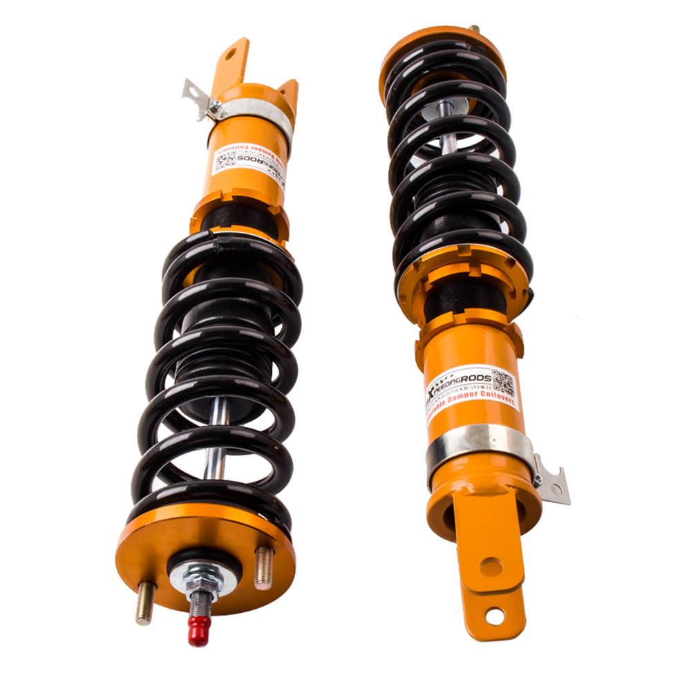 Compatible for Honda 2000 - 2009 S2000 Roadster 2.0/2.2L 24 Ways Adjustable Coilover / Shock Absorber Suspension Kit  Lowering Kit