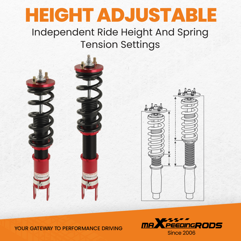 Compatible for Honda S2000 AP1 AP2 2000-2009 24 Ways Damper Adjustable Shocks Coilovers