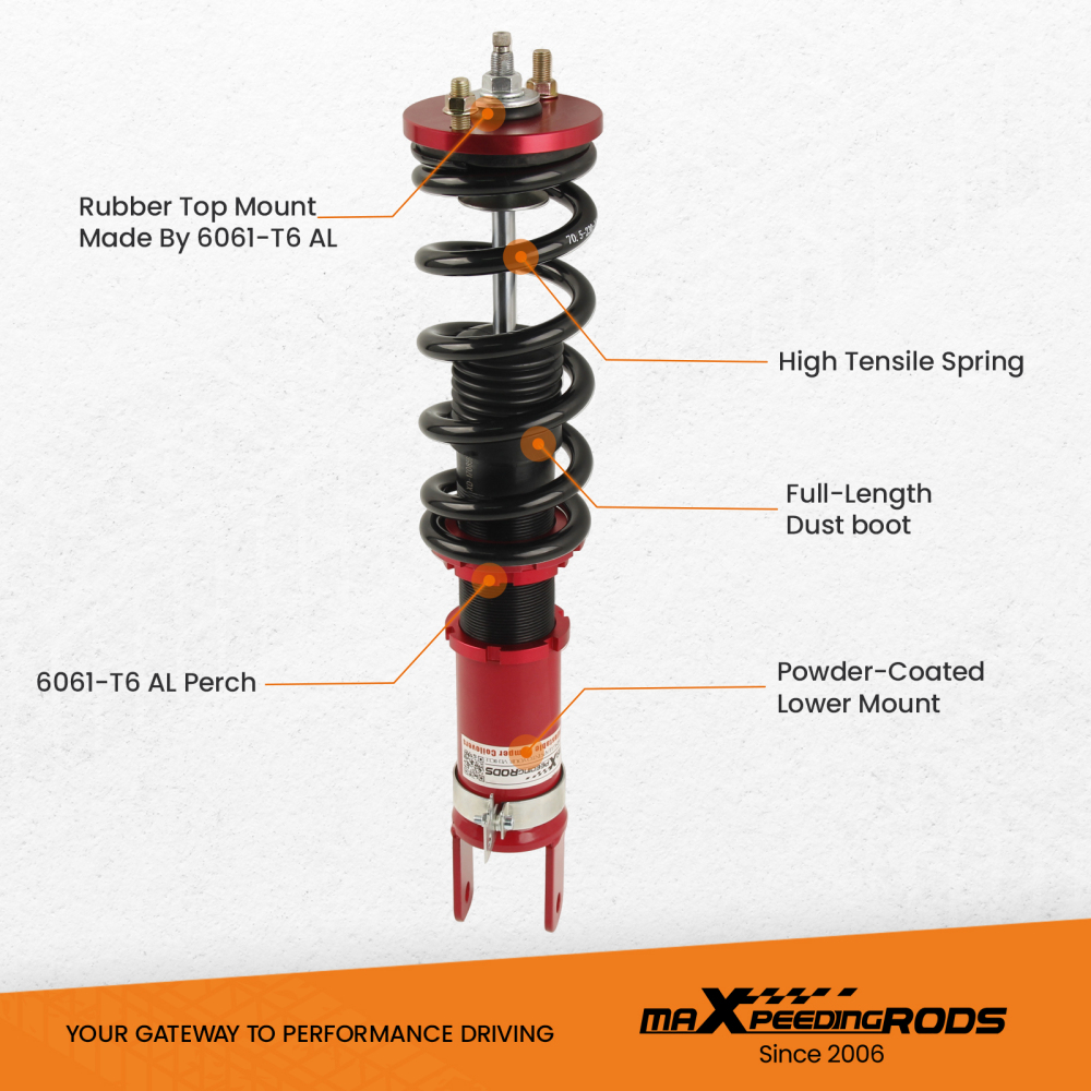 Compatible for Honda S2000 AP1 AP2 2000-2009 24 Ways Damper Adjustable Shocks Coilovers