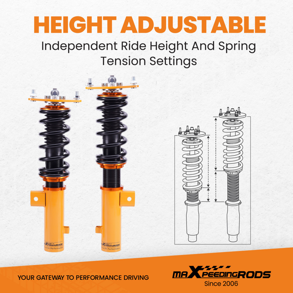 Coilover Suspension Spring Shock Structs KitsCompatible compatible for HYUNDAI SONATA 2.0L L4 Turbocharged 2012-2014 lowering kit