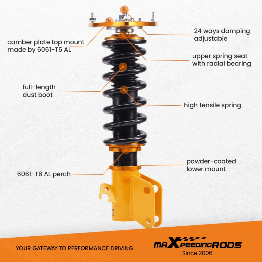 Coilover Struts Shock Suspension Kit compatible for Subaru Impreza 2008-2011 Adj. Damper Lowering Kit