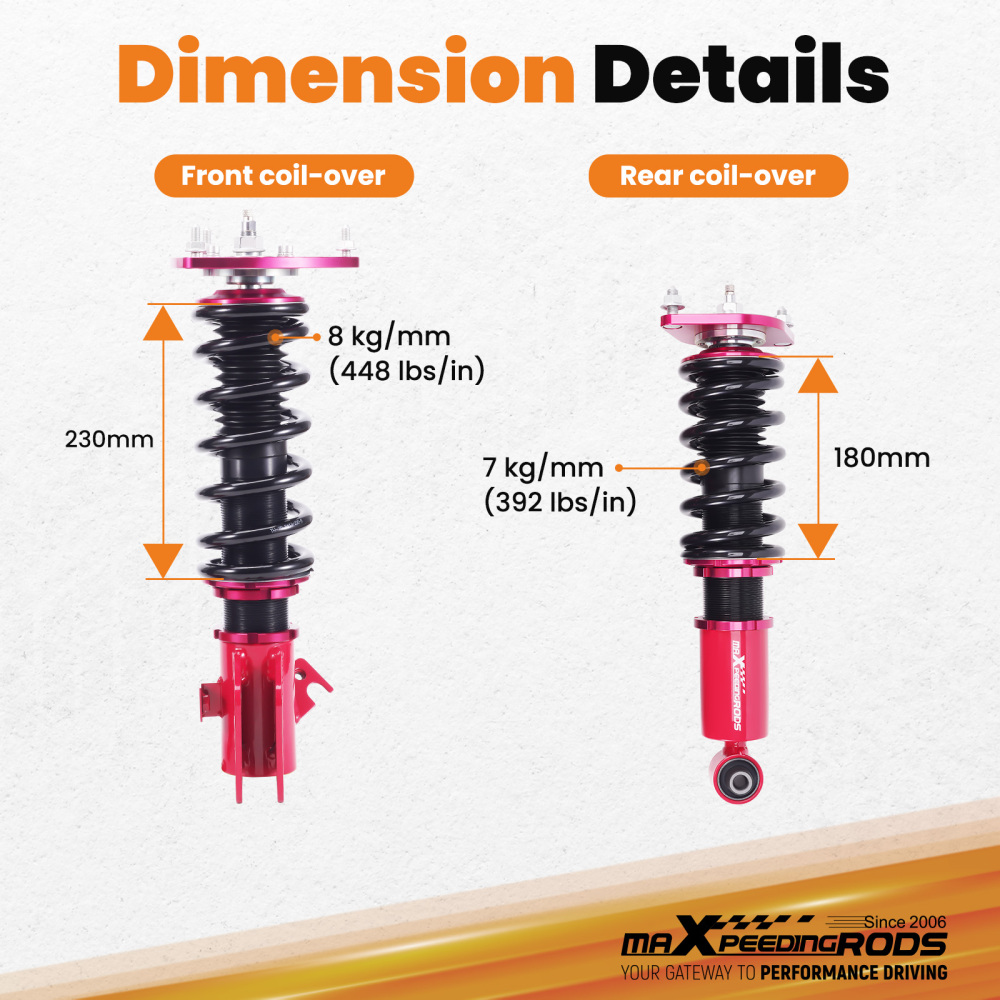 24 Way Damper Coilovers Suspension Lowering Kit compatible for Subaru Impreza WRX 2008-14
