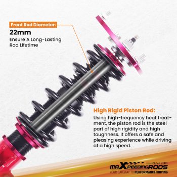 24 Way Damper Coilover Struts Shock Absorber Suspension compatible for Subaru Impreza 08-14