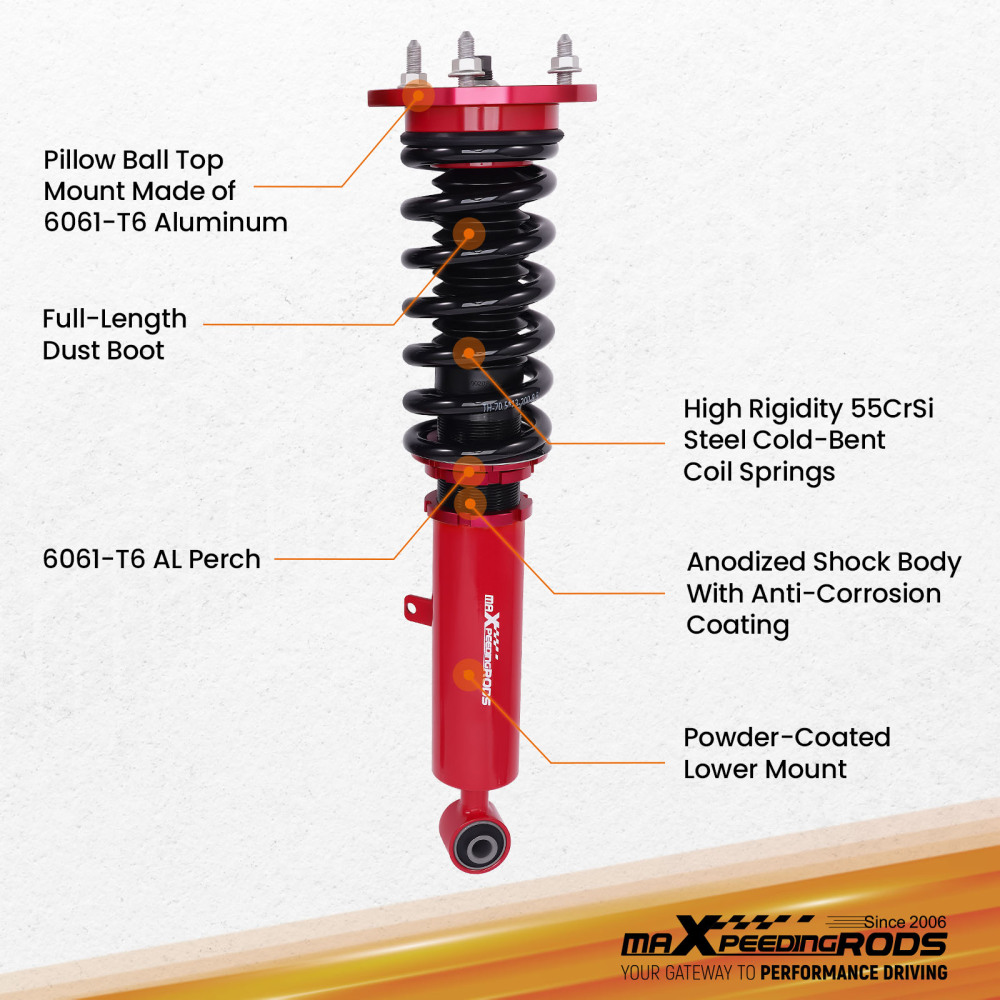 Coilovers Lowering Kit compatible for Lexus IS250 / IS350 Sedan RWD (XE30) 2014-16