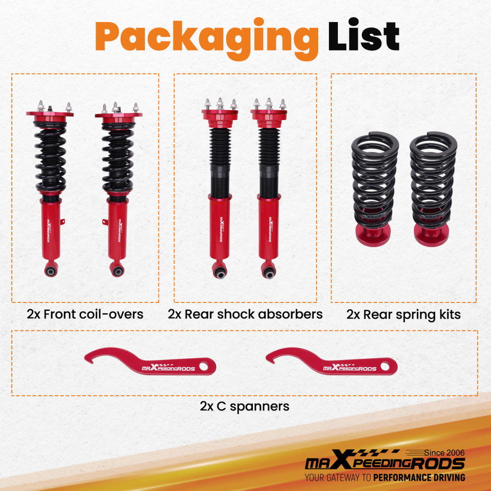 Coilovers Lowering Kit compatible for Lexus IS250 / IS350 Sedan RWD (XE30) 2014-16