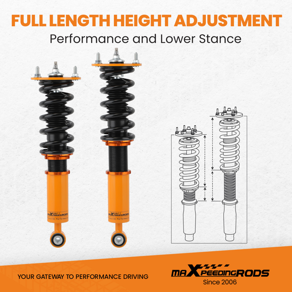 Racing Coilovers Shock Kits compatible for Lexus LS400 XF10 90 91 92 93 94 Adj. Damper lowering kit