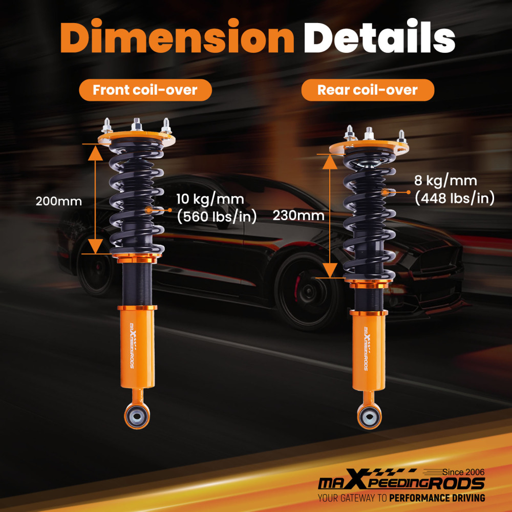 Performance Coilovers Kit compatible for Lexus LS 400 XF10 1990 91 92 93 1994 Saloon Lowering Kit