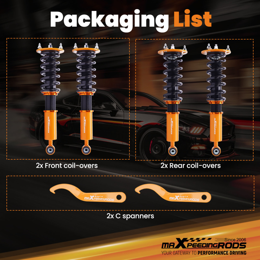 Performance Coilovers Kit compatible for Lexus LS 400 XF10 1990 91 92 93 1994 Saloon Lowering Kit