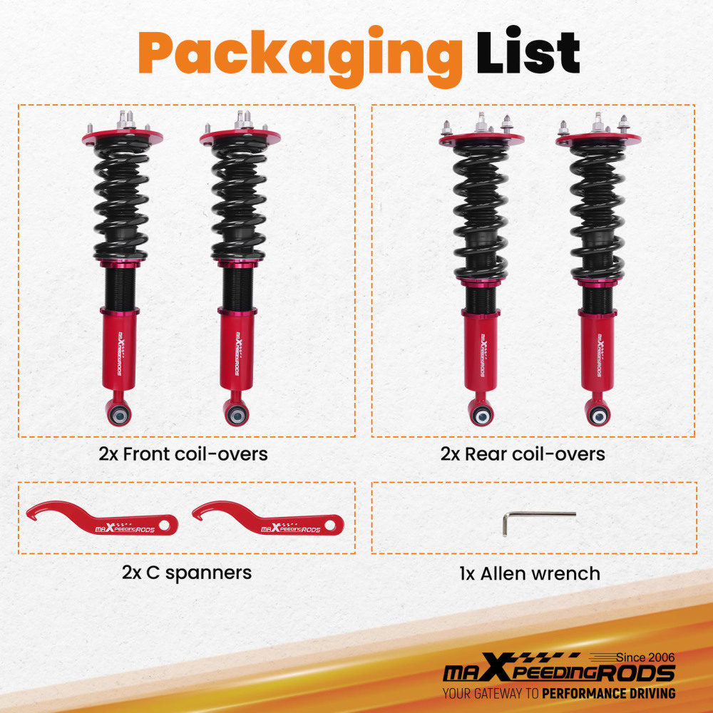 MaXpeedingrods 24 Way Damper Coilovers Suspension Kit For LS400 (UCF10) 90-94