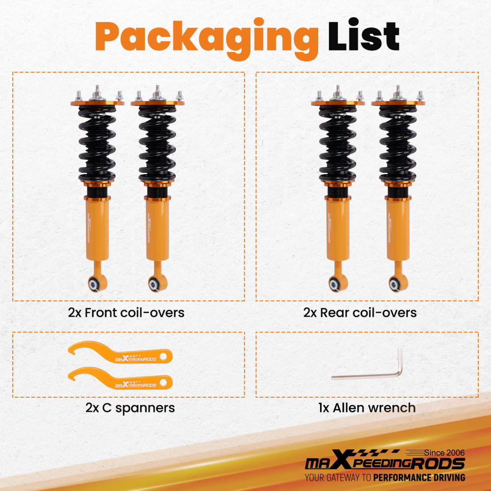 Compatible for Lexus LS 430 LS430 UCF30 XF30 2001-2006 Tuning Coilovers Shock Spring Kit Lowering Kit