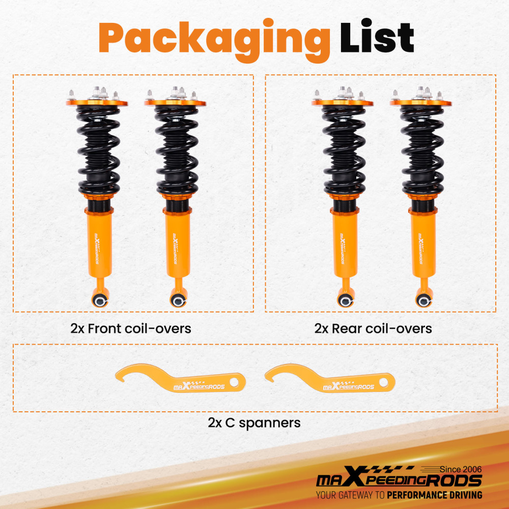 Maxpeedingrods Coilovers Coils Kit Set New compatible for Lexus LS430 2001-2006 Adj. Height