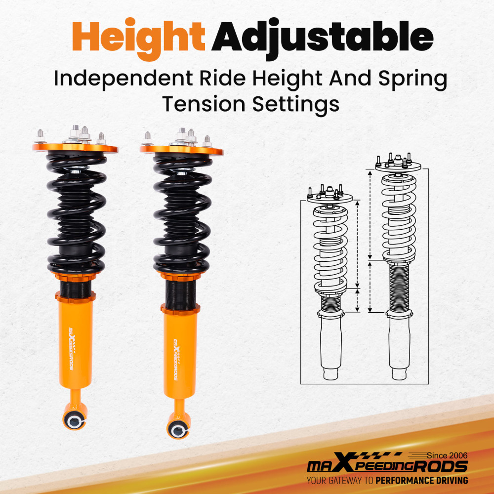 Maxpeedingrods Coilovers Coils Kit Set New compatible for Lexus LS430 2001-2006 Adj. Height