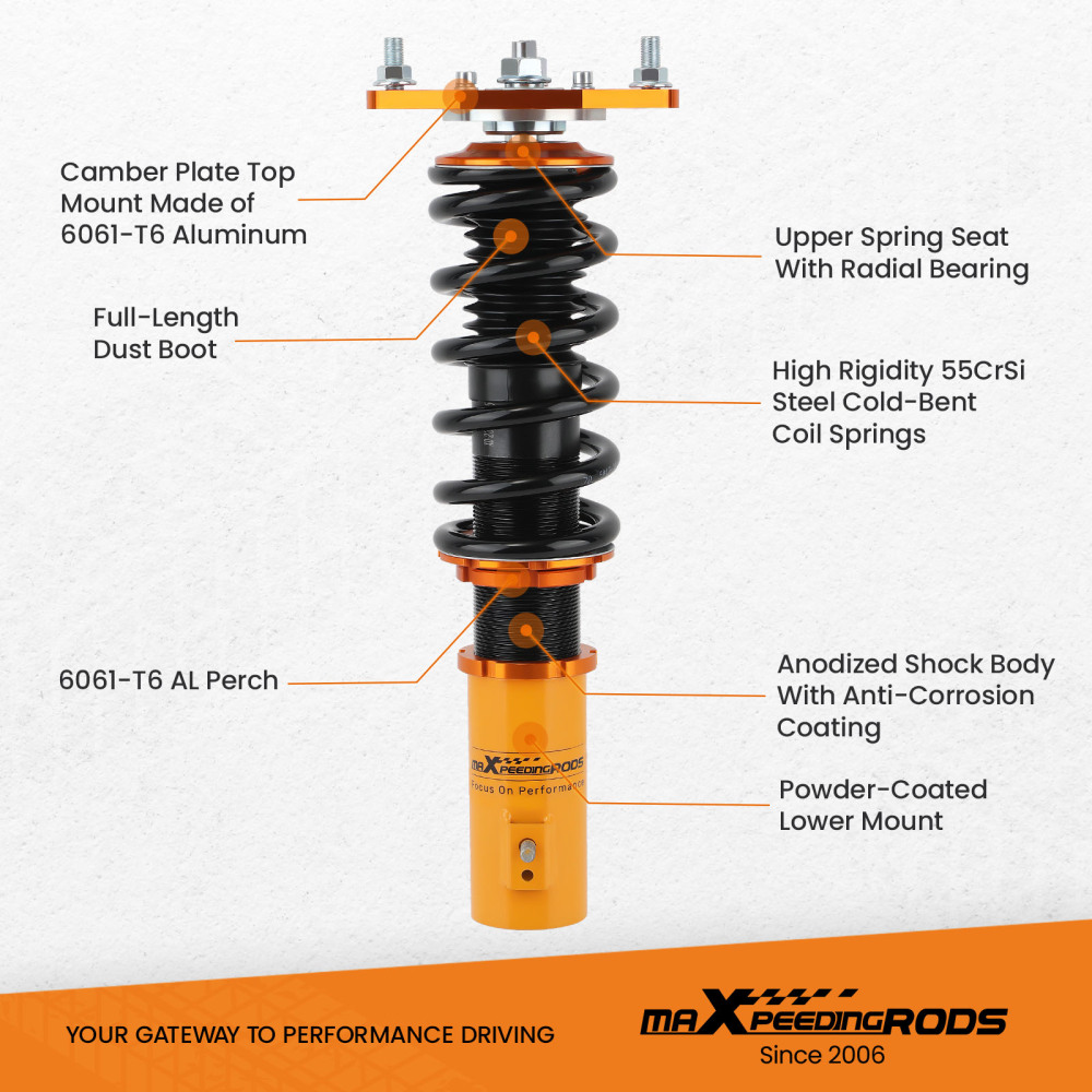 Compatibile per Mitsubishi Lancer Mirage Ralliart 02-06 Sospensioni Coilover Shock Struts Lowering Kit