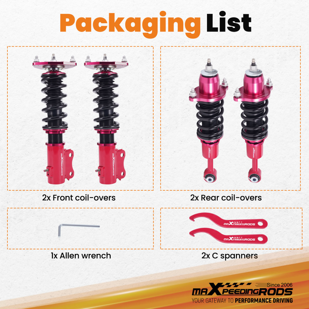 MaXpeedingrods Coilovers 24 Way Suspension Kit compatible for Mitsubishi Lancer 2002-2006