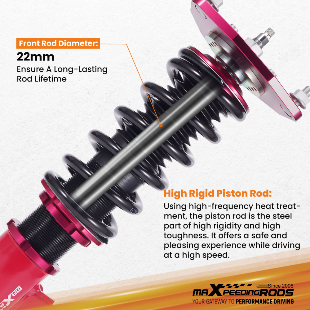 24 Level Damper Adjustable Coilovers 2x Front compatible for Mitsubishi Lancer 2002-2006