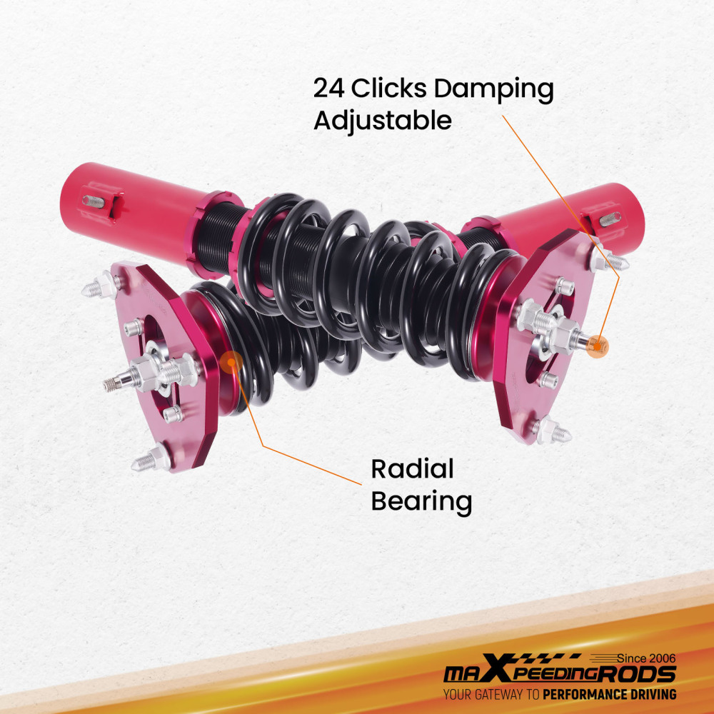 24 Level Damper Adjustable Coilovers 2x Front compatible for Mitsubishi Lancer 2002-2006