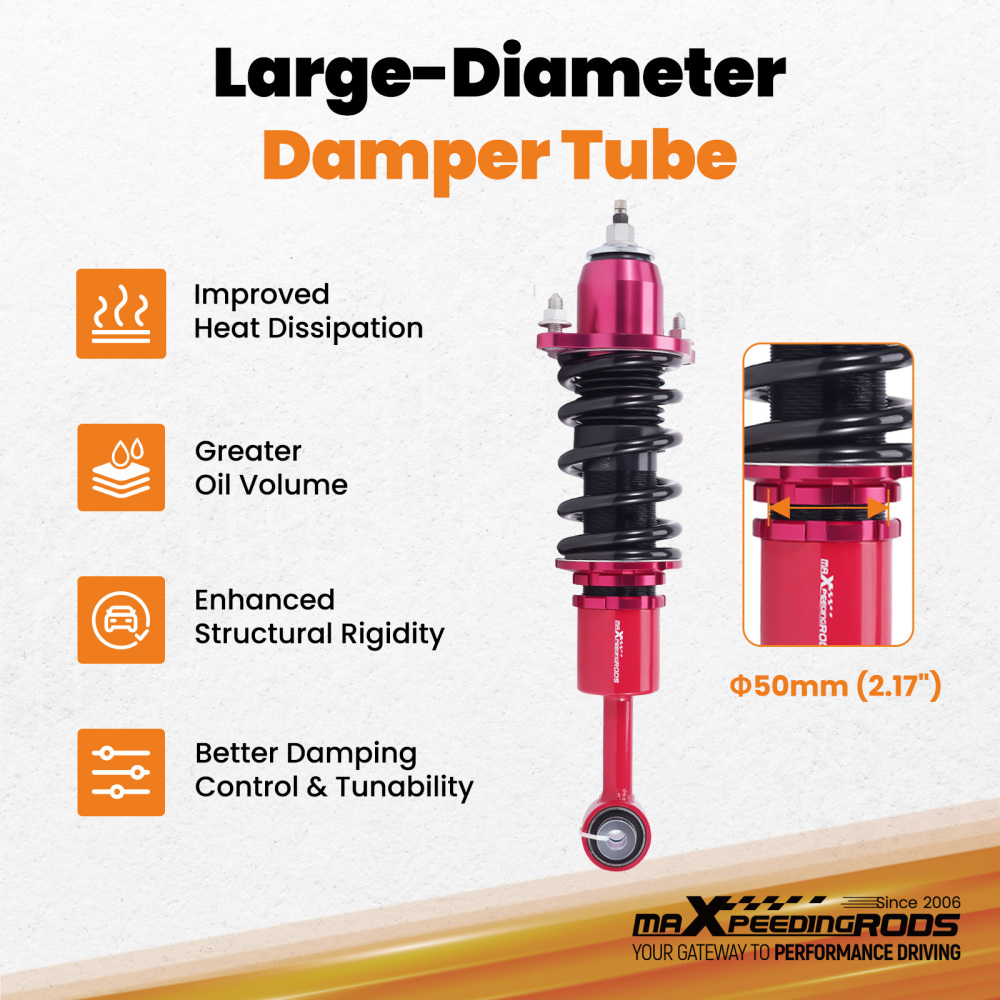 Rear Adjustable Coilover Shock Absorber compatible for Mitsubishi Lancer CS6A /CS7A 02-26