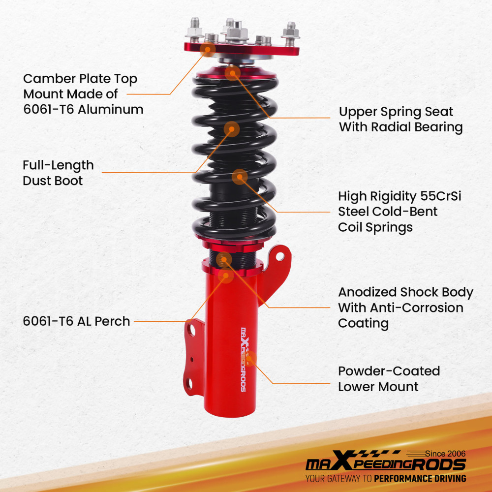 Full Coilovers Kits compatible for Mitsubishi Lancer Sedan 4-Door 2008-16 2.0L Shock Struts