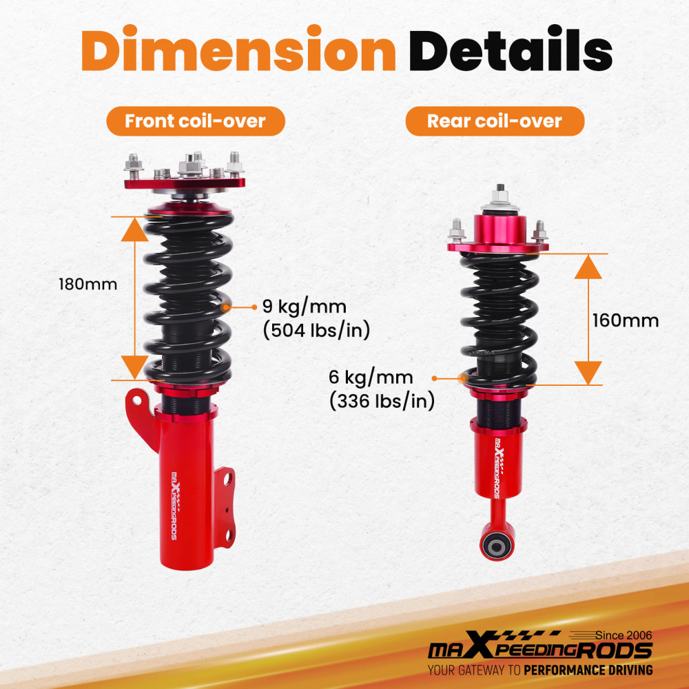 Coilovers Spring Shocks Lowering Kit compatible for Mitsubishi Lancer 2008-2016