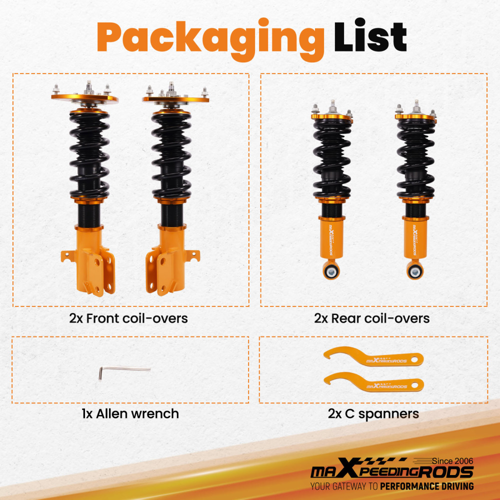 Coilover Lowering Kit 24 Way Damper ADJUSTABLE compatible for Subaru Legacy 2005-2009