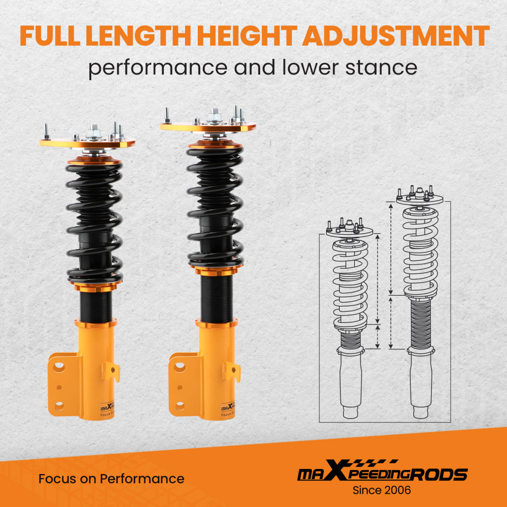 4x Coilovers compatible for Subaru Legacy 2005 2006 2007 2008 2009 BL BP Adj. Height Struts lowering kit