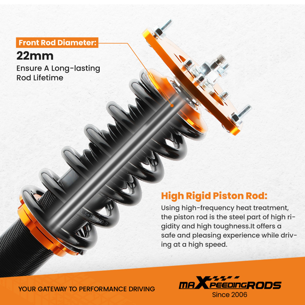 24 Way Adjustable Damper Coilover compatible for Subaru Liberty BE Sedan 2000-2004 Absorber