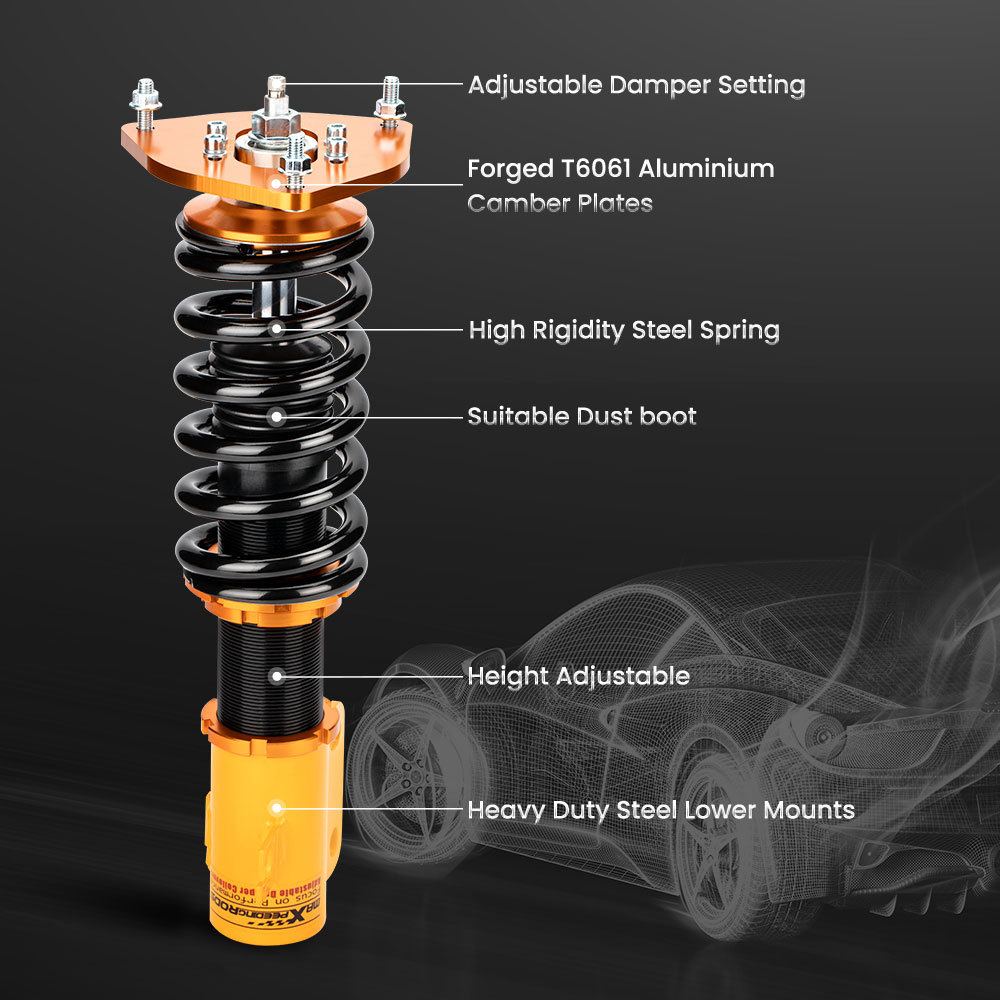 24 Way Adjustable Damper Coilover compatible for Subaru Liberty BE Sedan 2000-2004 Absorber