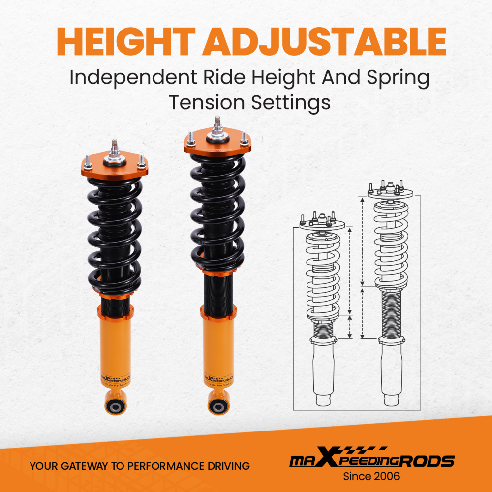 Compatible for LEXUS IS 200 1999.4 - 2005.7 GXE10 24 Ways Adj. DamperForce Shock Absorber Coilovers Lowering Kit