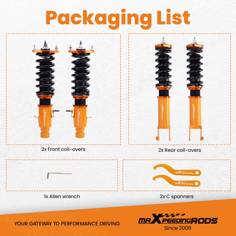 Adj. Damper Coilover Kits Compatible for Infiniti M35x 06-10 AWD for M45x/G35x/G37x lowering kit