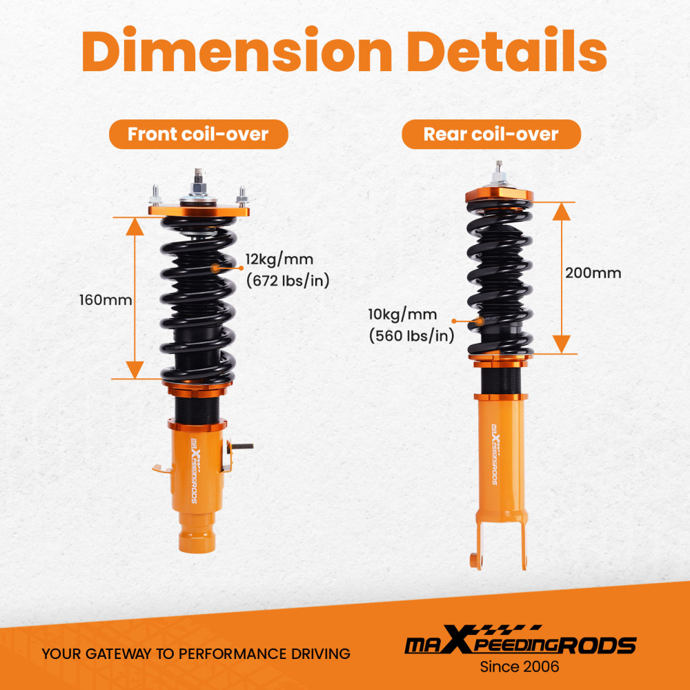 Adj. Damper Coilover Kits Compatible for Infiniti M35x 06-10 AWD for M45x/G35x/G37x lowering kit