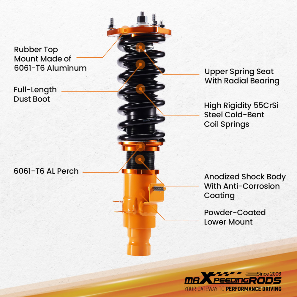 Adjustable Height Coilover Kits Compatible for Inifinit G35x 03-08 AWD for Inifinit M35x/M45x/G37x  lowering kit