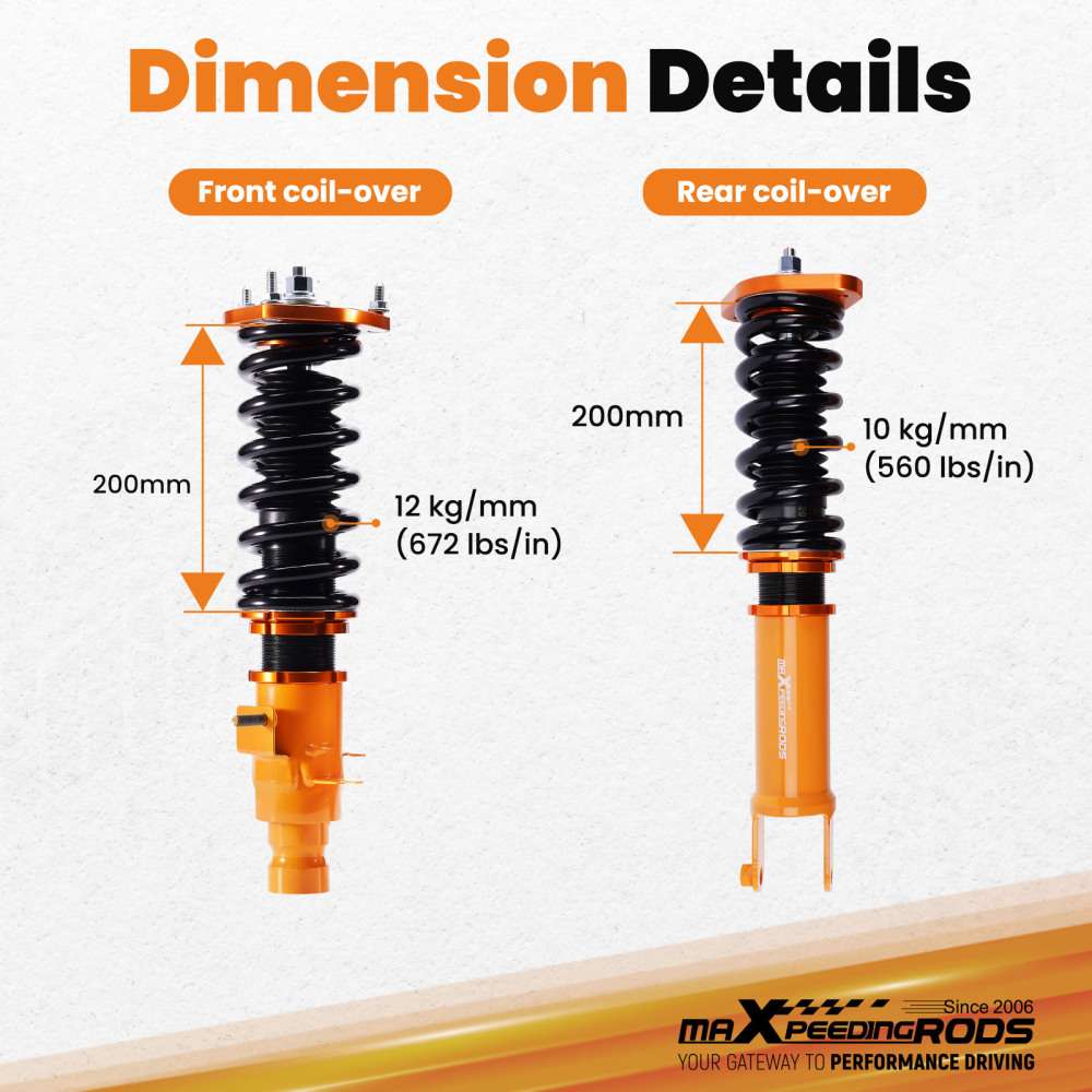 Adjustable Height Coilover Kits Compatible for Inifinit G35x 03-08 AWD for Inifinit M35x/M45x/G37x  lowering kit