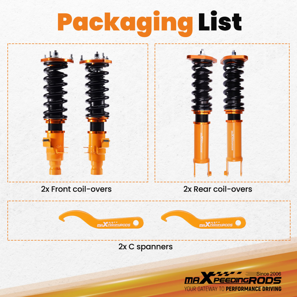 Adjustable Height Coilover Kits Compatible for Inifinit G35x 03-08 AWD for Inifinit M35x/M45x/G37x  lowering kit