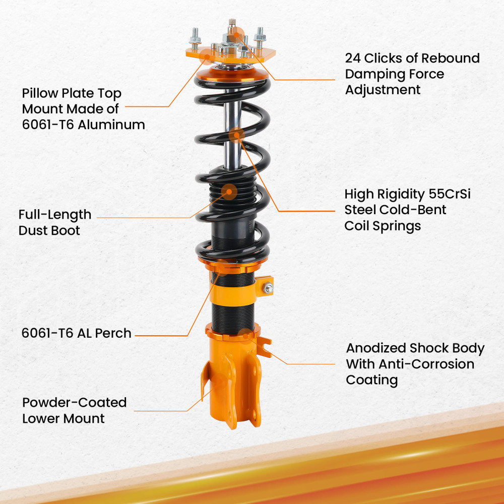 Coilovers compatible for Mazda 2 2010-2014 DE/DH Hatchback Saloon 4pcs Struts