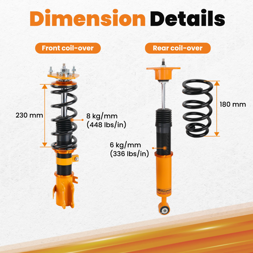 Coilovers compatible for Mazda 2 2010-2014 DE/DH Hatchback Saloon 4pcs Struts