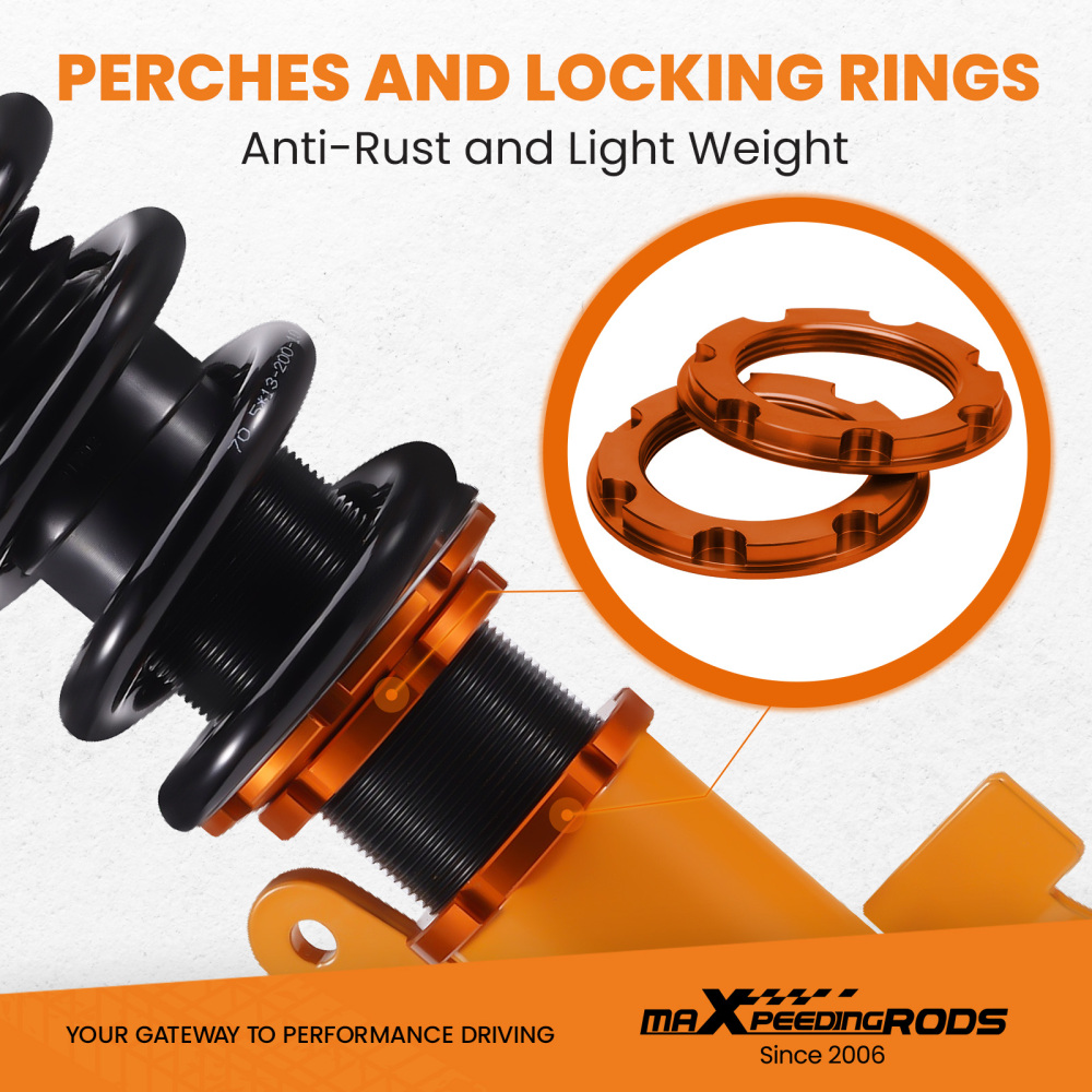 Kit Assetto a Ghiera Ammortizzatori compatibile per Mazda 3 BK BL 2004-2013 & Mazdaspeed 3