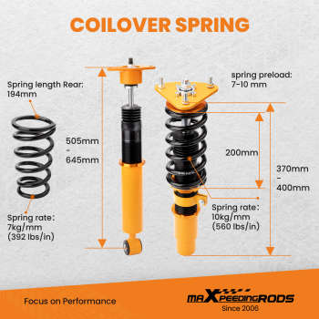 Tuning Coilover Kits compatible for Mazda 3 2004-2013 Adjustable Height Struts Shocks Lowering Kit