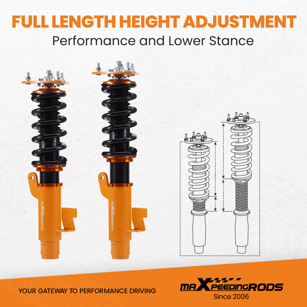 Coilover Suspension Kit compatible for Mazda 3 Hatchback 2004-09 Adj. Height Struts Shocks lowering kit