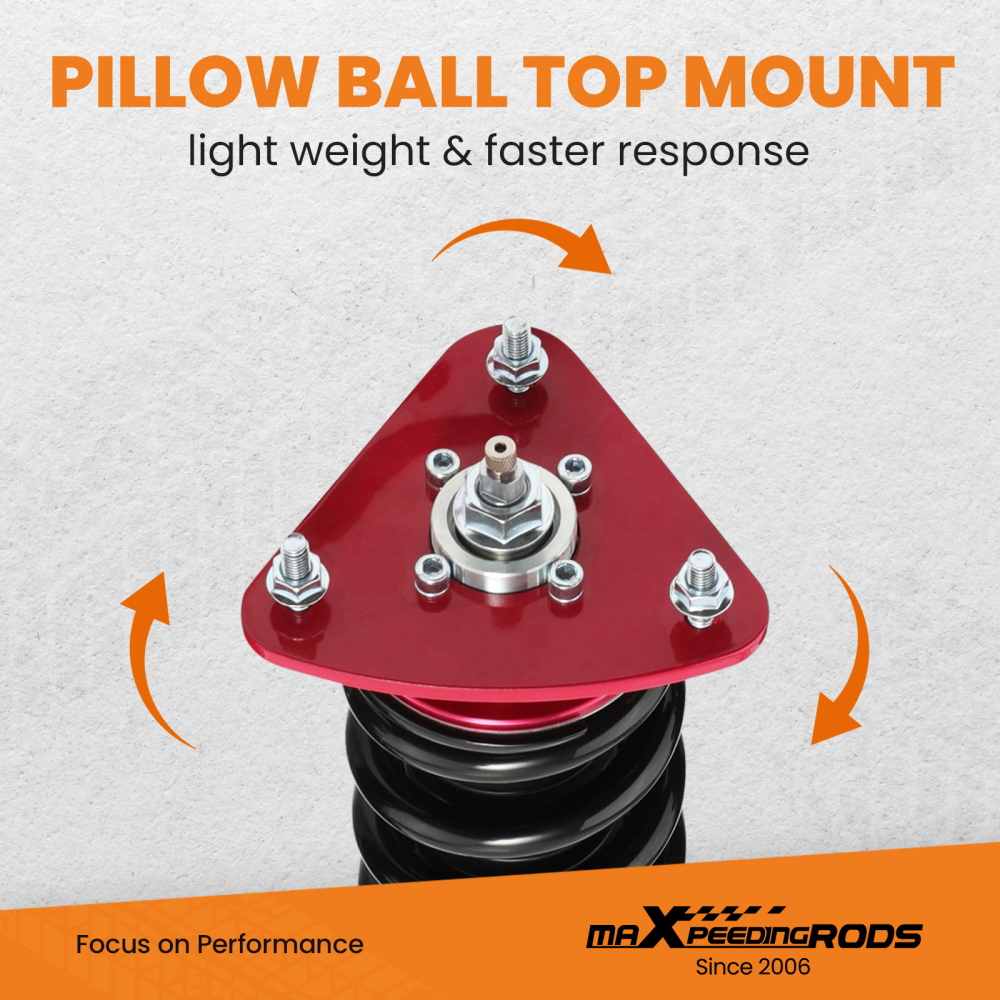 Compatible for Mazda 2004-2013 Adjust Height Red Assembly Coilovers Shock Struts Kit Lowering Kit